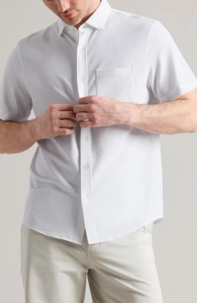 RHONE RHONE COMMUTER SEERSUCKER SHORT SLEEVE BUTTON-UP SHIRT