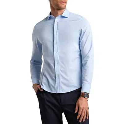 Rhone Commuter Semi Spread Collar Performance Button-up Shirt In Blue
