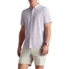 Rhone Commuter Short Sleeve Button-up Shirt In Lavender Dusk
