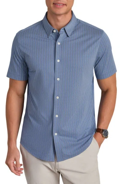 Rhone Commuter Short Sleeve Button-up Shirt In Blue
