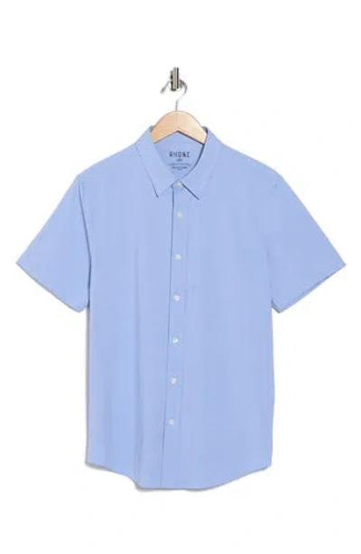 Rhone Commuter Short Sleeve Performance Button-down Shirt In Blue