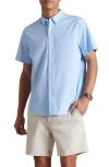 Rhone Commuter Short Sleeve Performance Button-up Shirt In Blue Mini Windowpane