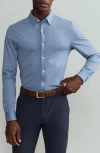Rhone Commuter Slim Fit Button-up Shirt In Chambray Blue Oxford