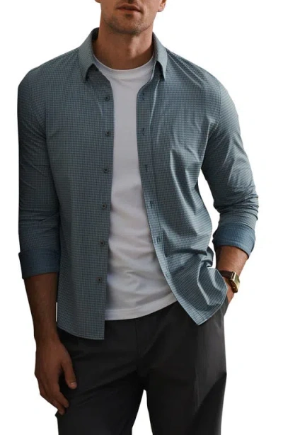Rhone Commuter Slim Fit Gingham Shirt In Blue