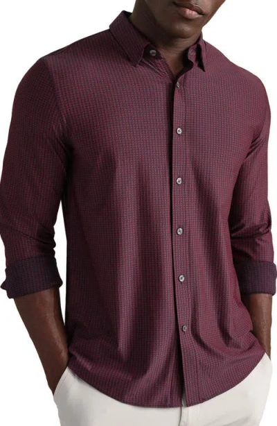 Rhone Commuter Slim Fit Performance Button-up Shirt In Burgundy