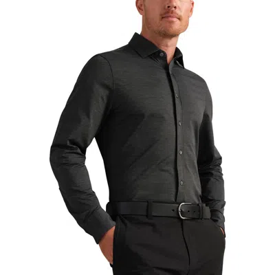 Rhone Commuter Slim Fit Performance Button-up Shirt In Black
