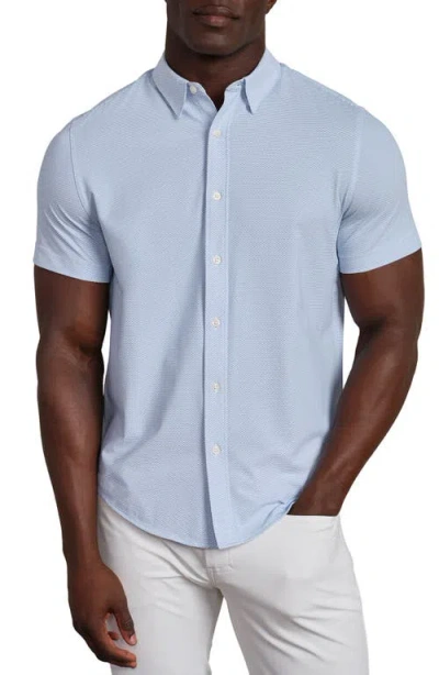 Rhone Commuter Slim Fit Short Sleeve Button-up Shirt In Blue