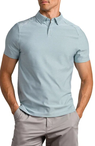 Rhone Commuter Stripe Performance Polo In Blue