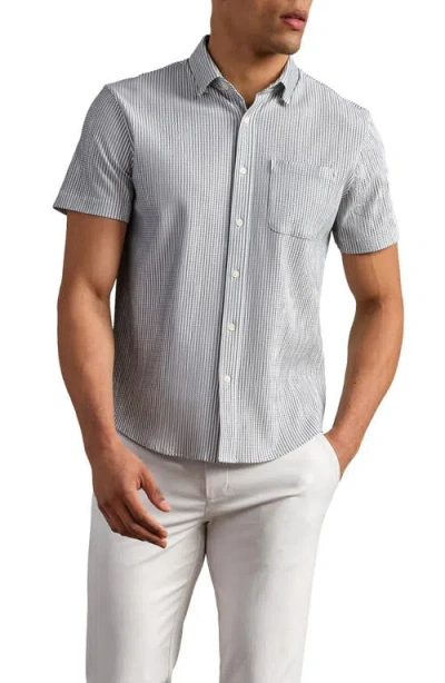 Rhone Commuter Stripe Seersucker Button-up Shirt In Gray