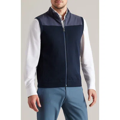 Rhone Commuter Zip Sweater Vest In Blue