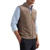 Rhone Commuter Zip Sweater Vest In Brown