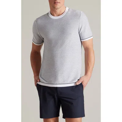 Rhone Compass Knit Stripe T-shirt In Gray