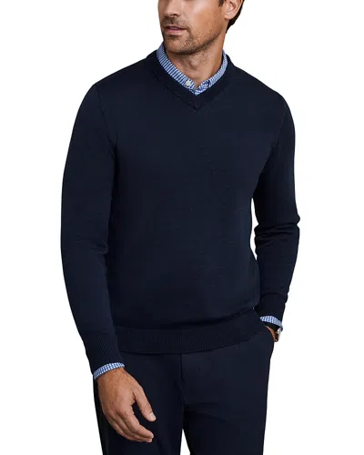 Rhone Cotton Blend V Neck Commuter Sweater In Black