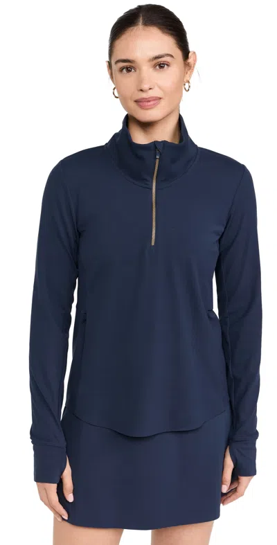 Rhone Course To Court Quarter Zip Top In Black