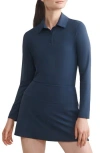 Rhone Course To Court Long Sleeve Polo In Blue