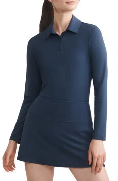 Rhone Course To Court Long Sleeve Polo In Blue