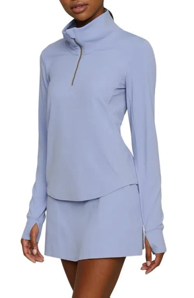 Rhone Course To Court Long Sleeve Quarter Zip Top In Blue