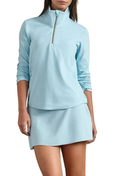 Rhone Course To Court Long Sleeve Quarter Zip Top In Blue