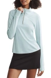 Rhone Course To Court Long Sleeve Quarter Zip Top In Blue Cloud