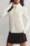 Rhone Course To Court Long Sleeve Quarter Zip Top In Cream