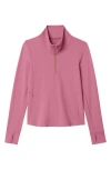 Rhone Course To Court Long Sleeve Quarter Zip Top In Rose Mist