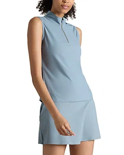 Rhone Course To Court Sleeveless Half Zip Top In Blue Mist