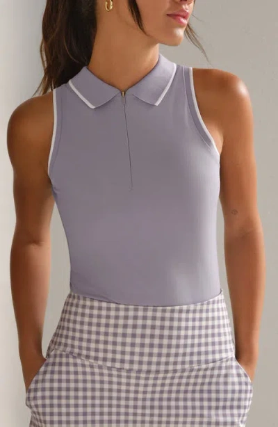 Rhone Course To Court Quarter Zip Polo In Blue