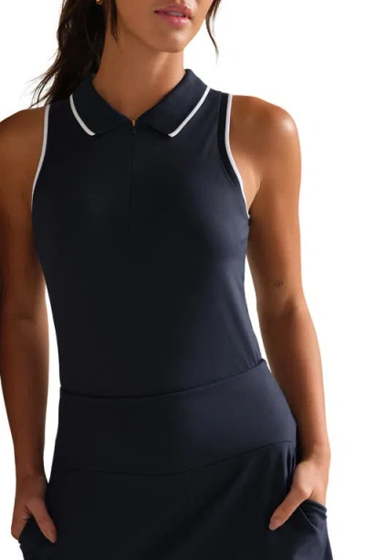 Rhone Course To Court Quarter Zip Polo In Blue