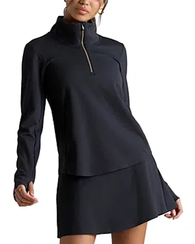 Rhone Course To Court Quarter Zip Top In Black