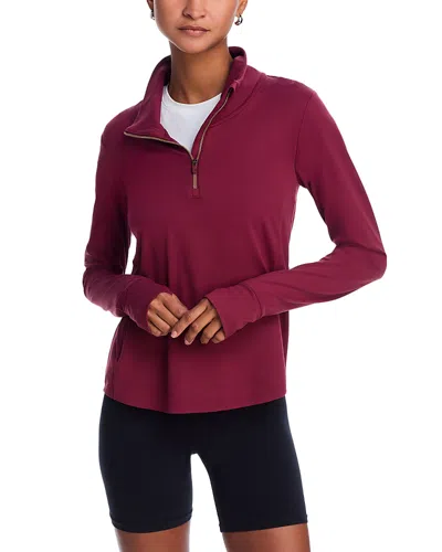 Rhone Course To Court Quarter Zip Top In Burgundy