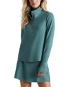 Rhone Course To Court Long Sleeve Quarter Zip Top In Green Sea