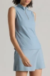 Rhone Course To Court Sleeveless Half Zip Top In Blue Mist