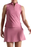 Rhone Course To Court Sleeveless Half Zip Top In Rose Mist