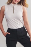 Rhone Course To Court Sleeveless Half Zip Top In Sand