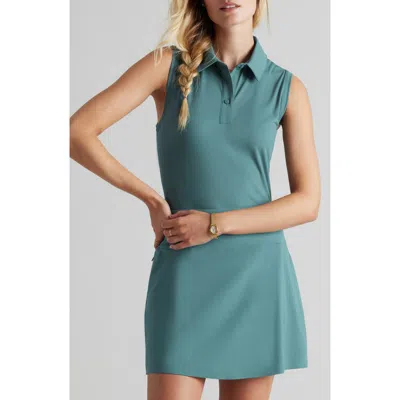 Rhone Course To Court Sleeveless Polo In Green Sea