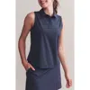 Rhone Course To Court Sleeveless Polo In Navy Blue