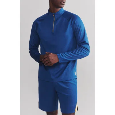 Rhone Courtside Quarter Zip Pullover In Blue