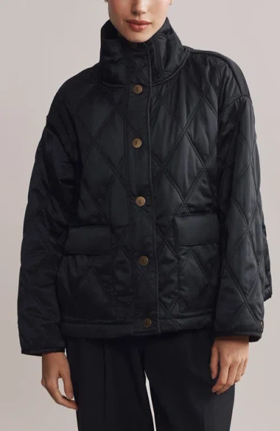 Rhone Dalston Water Repellent Quilted Jacket In Black