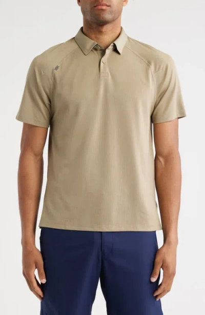 Rhone Delta Performance Piqué Polo In Brown