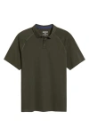 Rhone Delta Performance Piqué Polo In Green