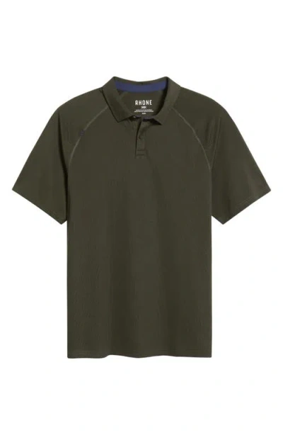 Rhone Delta Performance Piqué Polo In Green