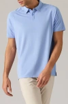 Rhone Delta Piqué Performance Polo In Blue Mist/zen Blue