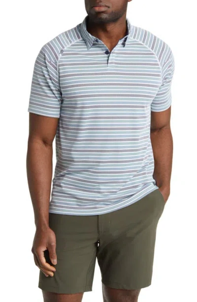Rhone Delta Stripe Piqué Polo In Multi