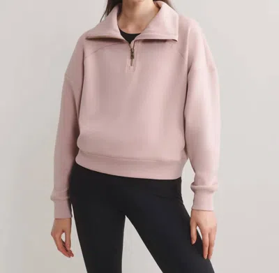 Rhone Dreamglow 1/2 Zip Sweatshirt In Rose Dust