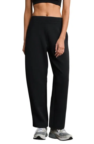 Rhone Dreamglow Barrel Leg Pants In Pure Black Heather