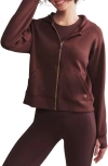 Rhone Dreamglow Full Zip Hoodie In Brown Berry