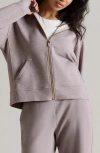 Rhone Dreamglow Full Zip Hoodie In Taupe Mist