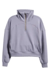 Rhone Dreamglow Half Zip In Grey Silver