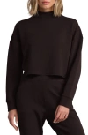 Rhone Dreamglow Mock Neck Crop Sweatshirt In Black