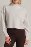 Rhone Dreamglow Mock Neck Crop Sweatshirt In Gray